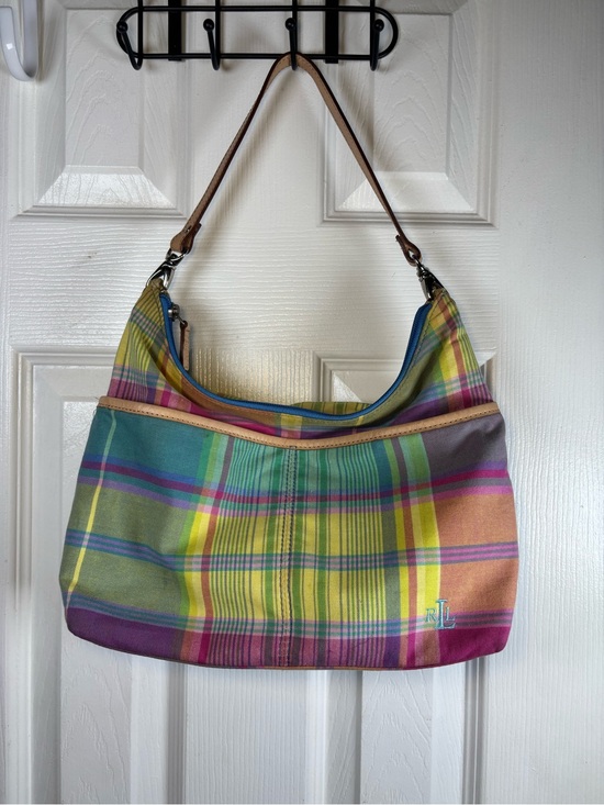 Lauren Ralph Lauren Handbags - Lauren Ralph Lauren Multicolor Plaid Shoulder Bag - Pink, Green, Yellow, Blue
